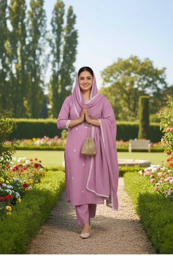 Lavendar Stitched Suit