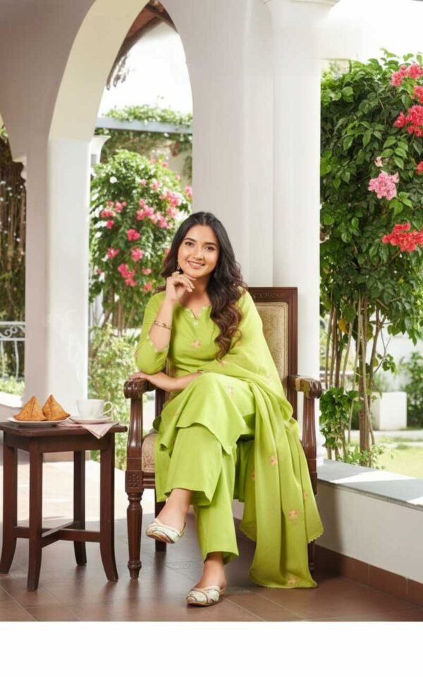 Olive Green Stitched Suit