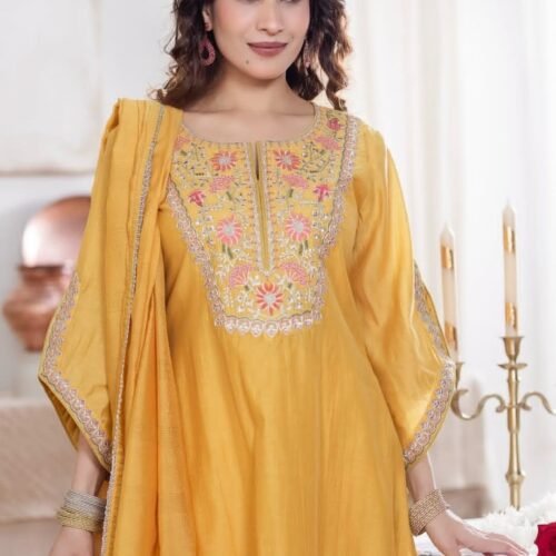 Designer Yellow Stitched Suit