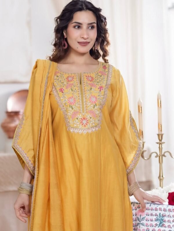 Designer Yellow Stitched Suit