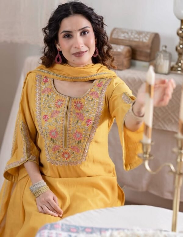 Designer Yellow Stitched Suit