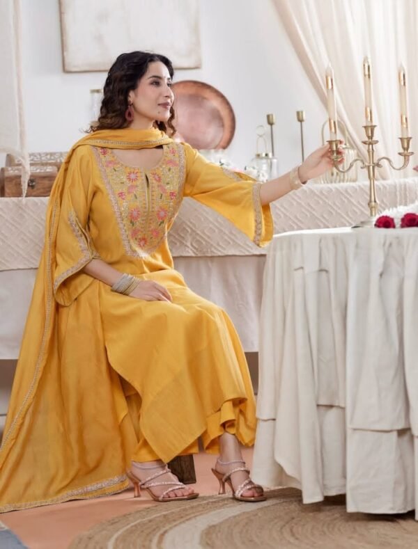 Designer Yellow Stitched Suit