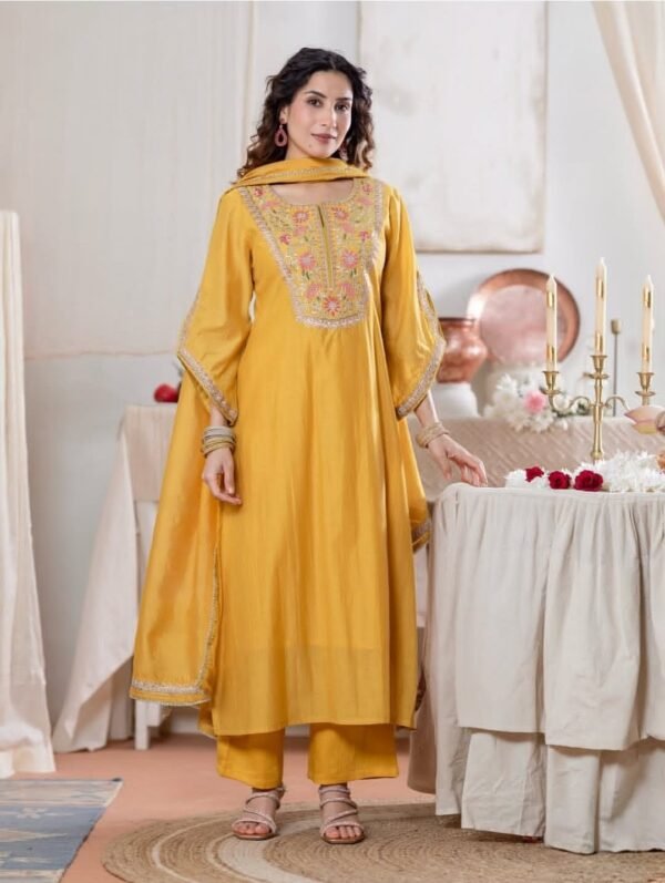 Designer Yellow Stitched Suit