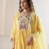 Pastel Yellow Stitched Suit