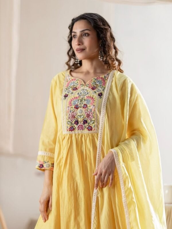 Pastel Yellow Stitched Suit