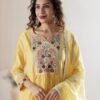 Pastel Yellow Stitched Suit