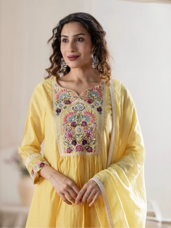 Pastel Yellow Stitched Suit