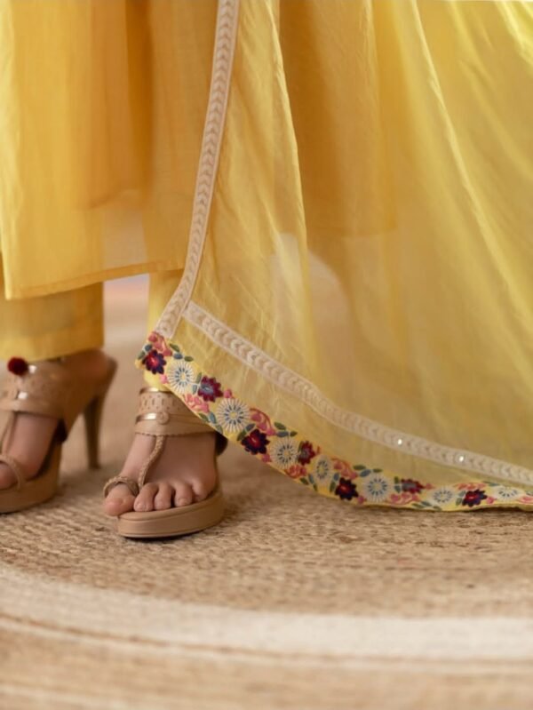 Pastel Yellow Stitched Suit