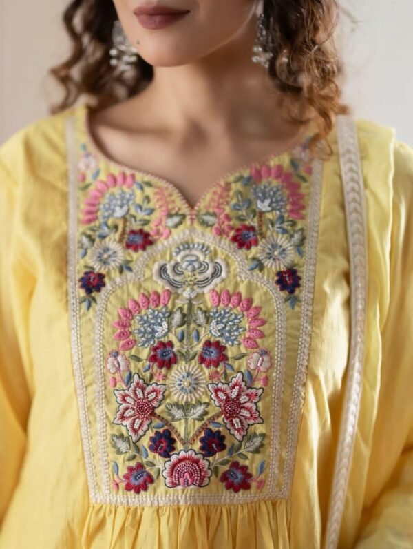 Pastel Yellow Stitched Suit
