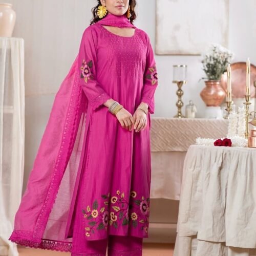 Magenta Stitched Suit