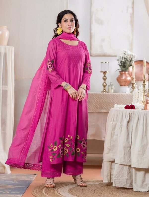 Magenta Stitched Suit