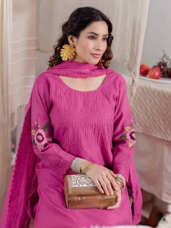 Magenta Stitched Suit