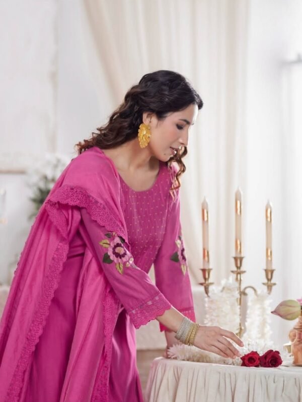 Magenta Stitched Suit
