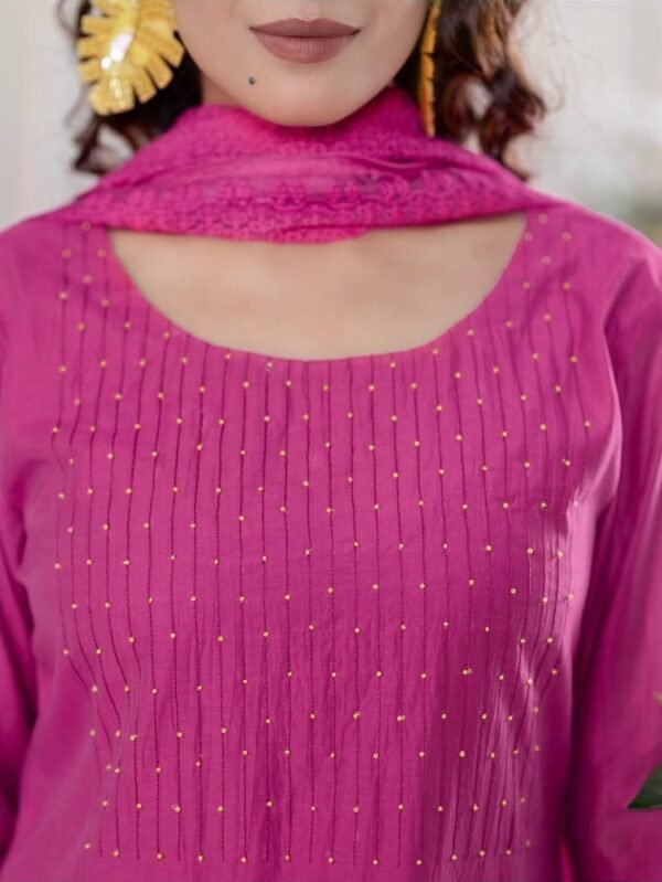 Magenta Stitched Suit