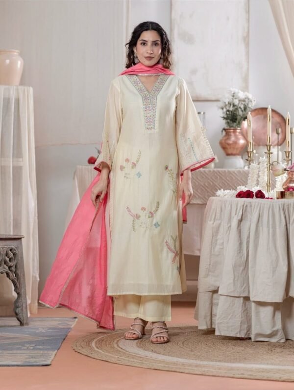 Off White Stitched Suit