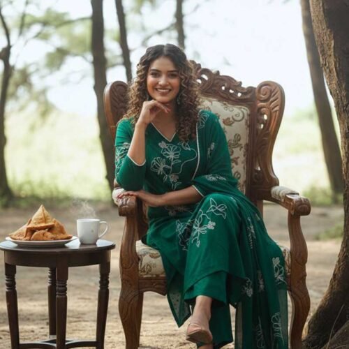 Bottle Green Stitched Suit