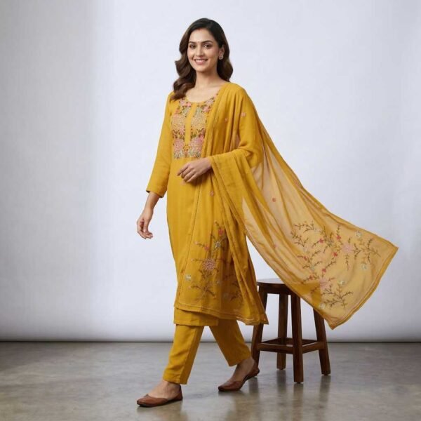 Mustard Yellow Stitched Suit