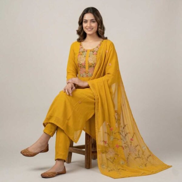 Mustard Yellow Stitched Suit