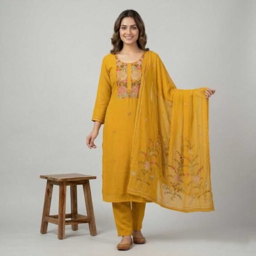 Mustard Yellow Stitched Suit