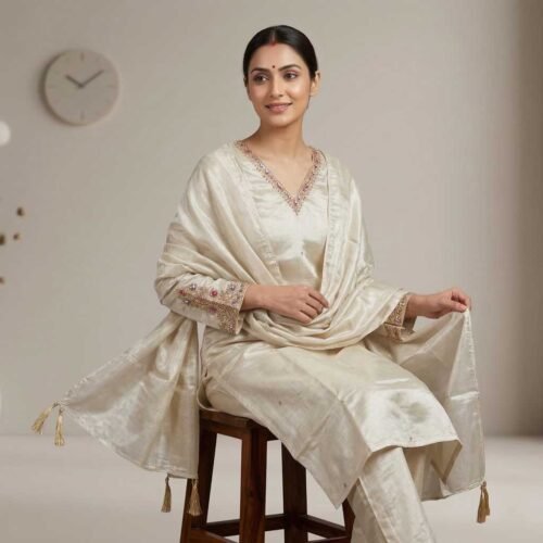 Off-white stitched suit