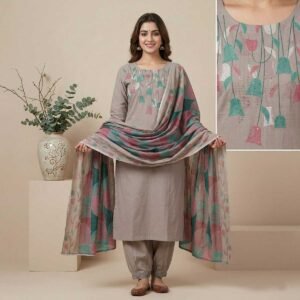 light grayish brown unstitched suit