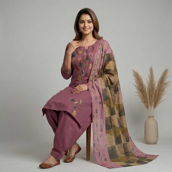 mauve unstitched suit