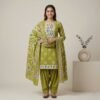 Green Cotton Unstitched Suit