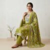 Green Cotton Unstitched Suit