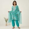 BS002414-1 Turquoise Unstitched Suit