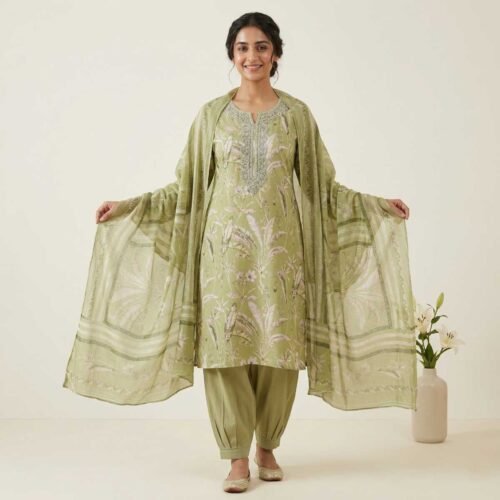 Mint Green Unstitched Suit