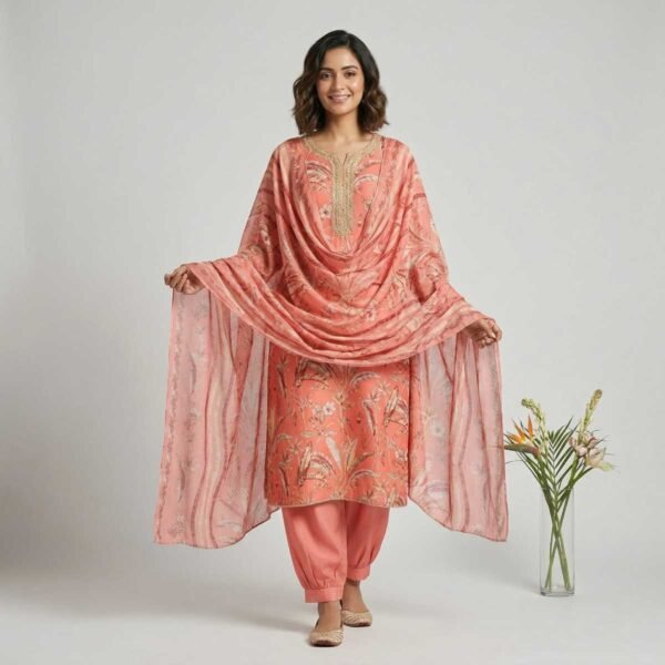 BS002414-4 Peach Unstitched Suit