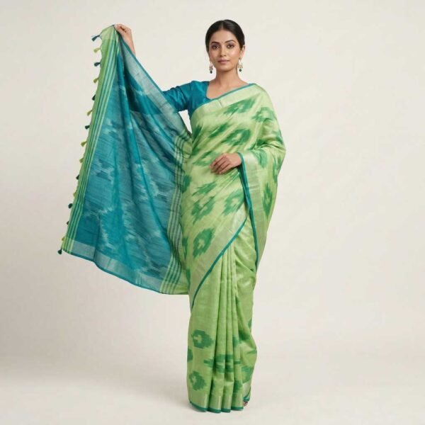 BSOS0044-2(2) leaf green cotton saree