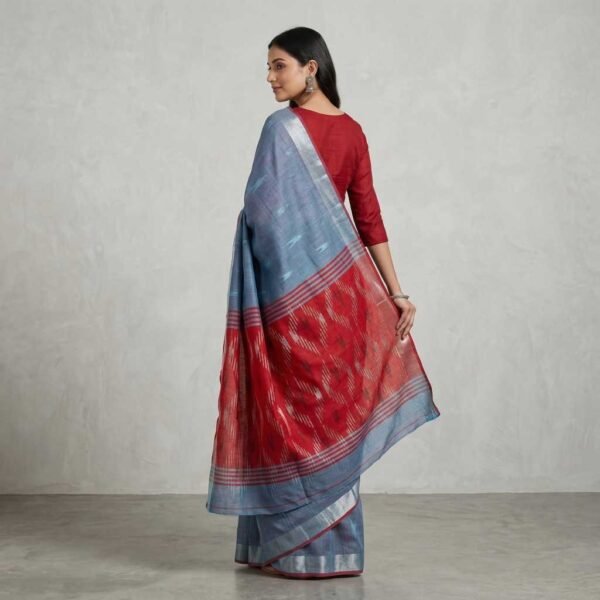 Grey pure cotton saree