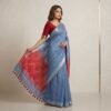 Grey pure cotton saree