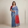 Grey pure cotton saree