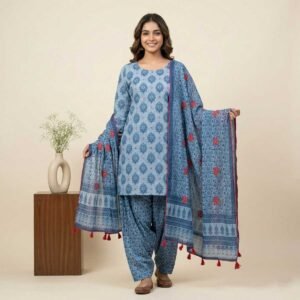 Indigo unstitched suit