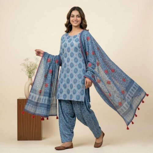 Indigo unstitched suit