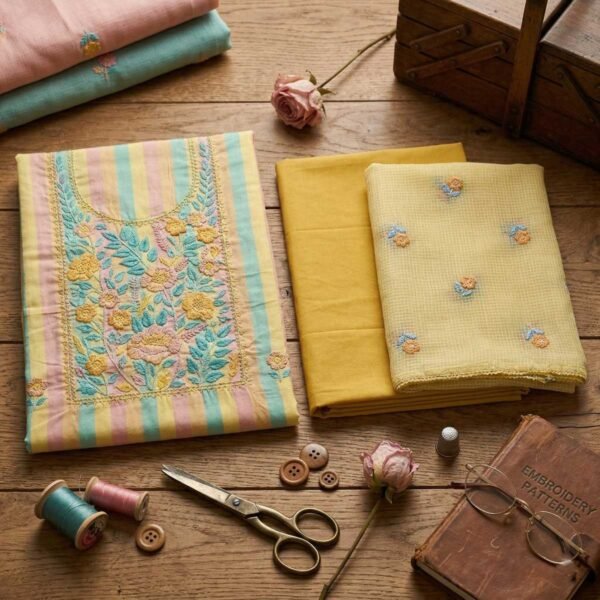 Yellow unstitched suit