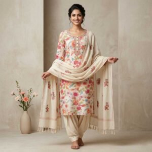 Cream Unstitched Suit