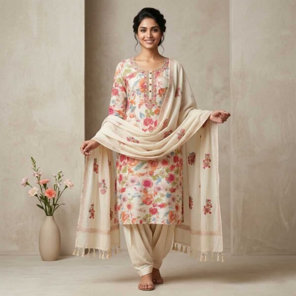 Cream Unstitched Suit