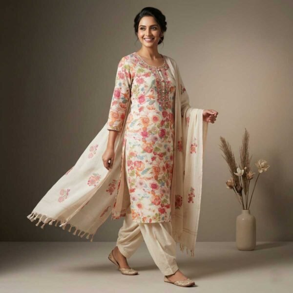 Cream Unstitched Suit