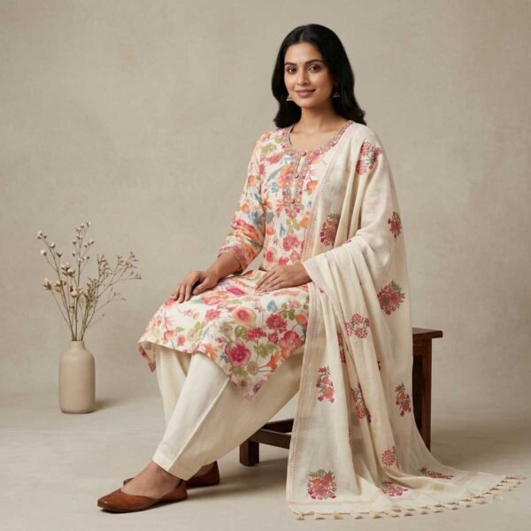 Cream Unstitched Suit