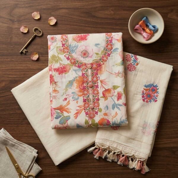 Cream Unstitched Suit