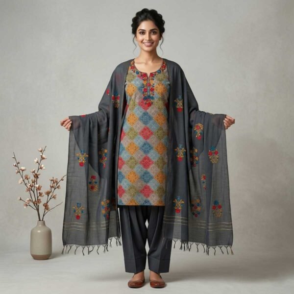BS002410-2 Multicolored unstitched suit
