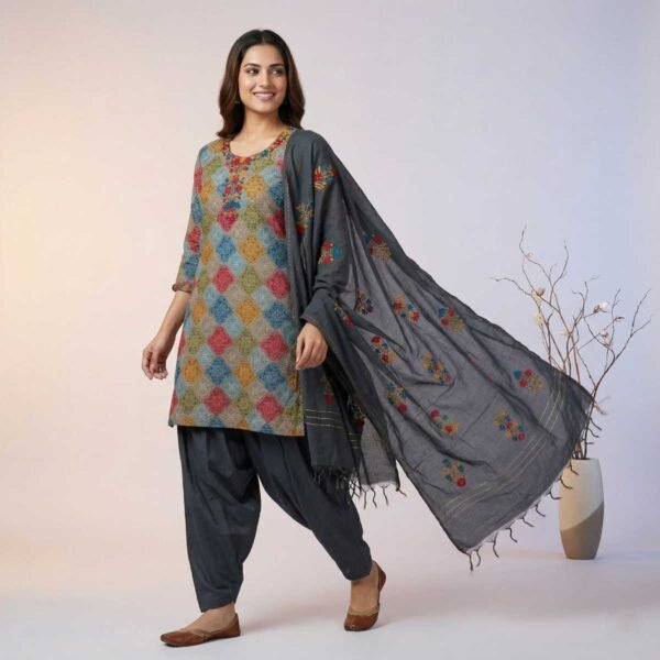 BS002410-2(1) Multicolored unstitched suit