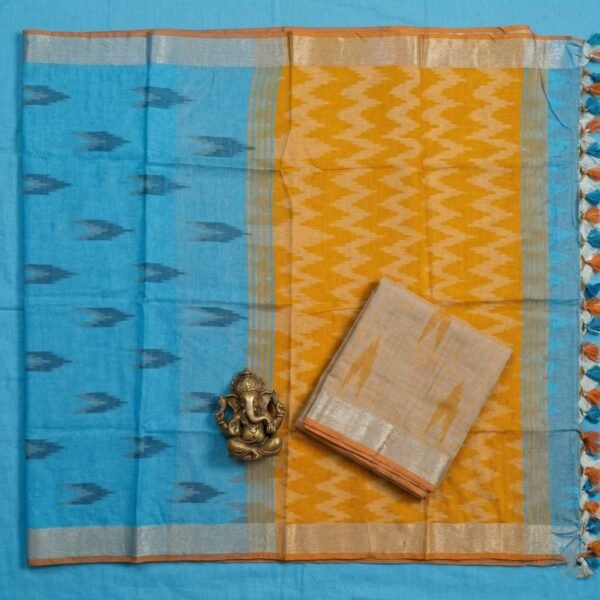 Blue Pure Cotton Saree