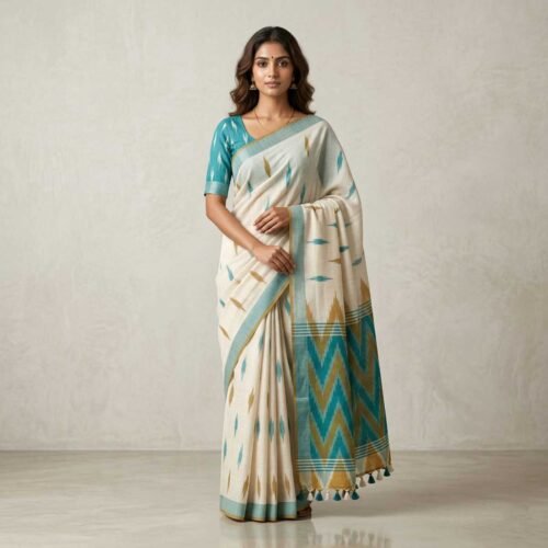 off white pure cotton saree