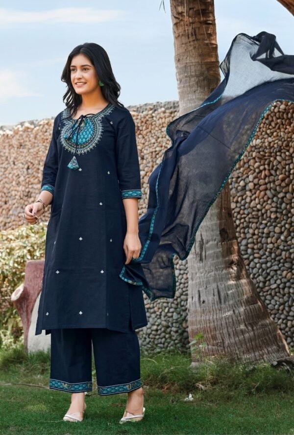 Navy Blue Stitched Suit