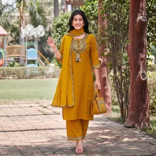 Mustard Stitched Suit