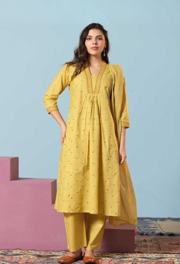 Mustard Yellow Stitched Suit
